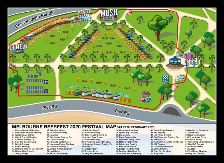 Melbourne Beer Festival Site Map 2021